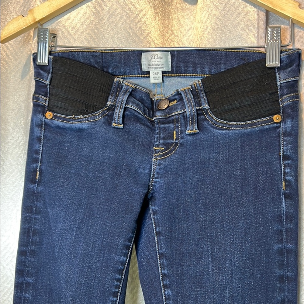 J Crew Maternity Toothpick Size 26 Dark Wash Stretch Skinny Jeans Ankle. (ord48) - Picture 5 of 13
